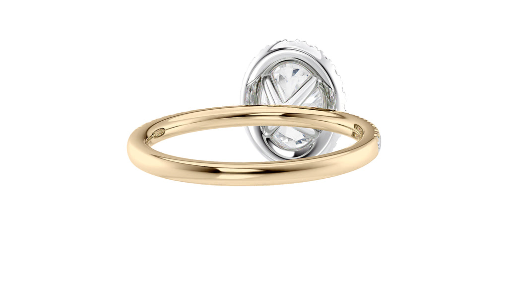 Oval Halo Diamond Band Engagement Ring