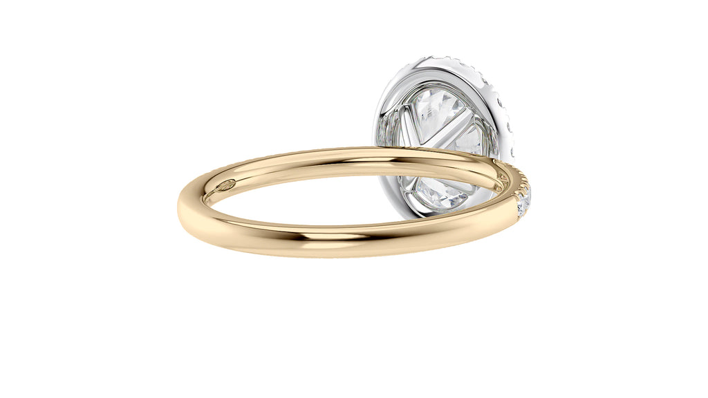 Oval Halo Diamond Band Engagement Ring