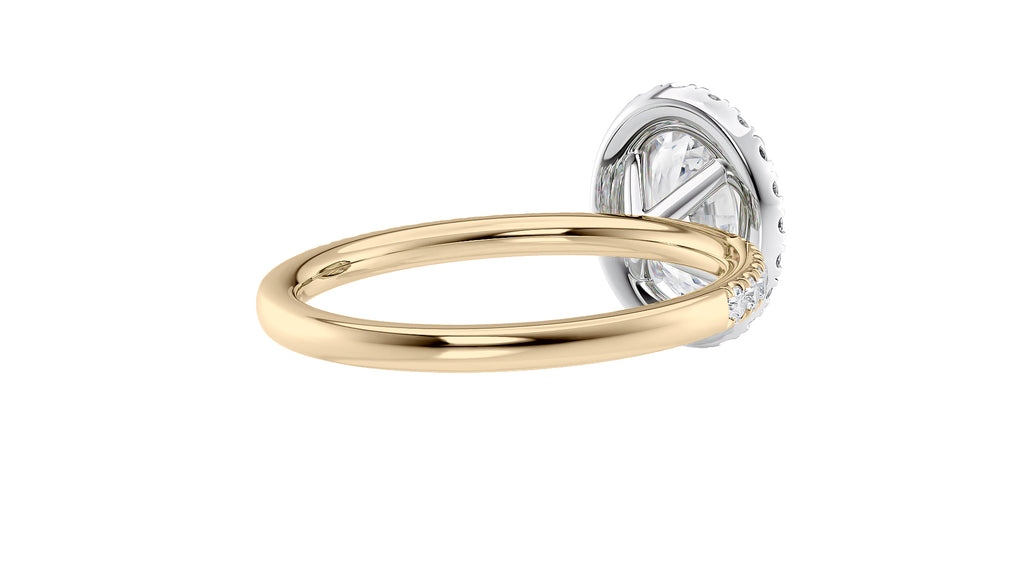 Oval Halo Diamond Band Engagement Ring