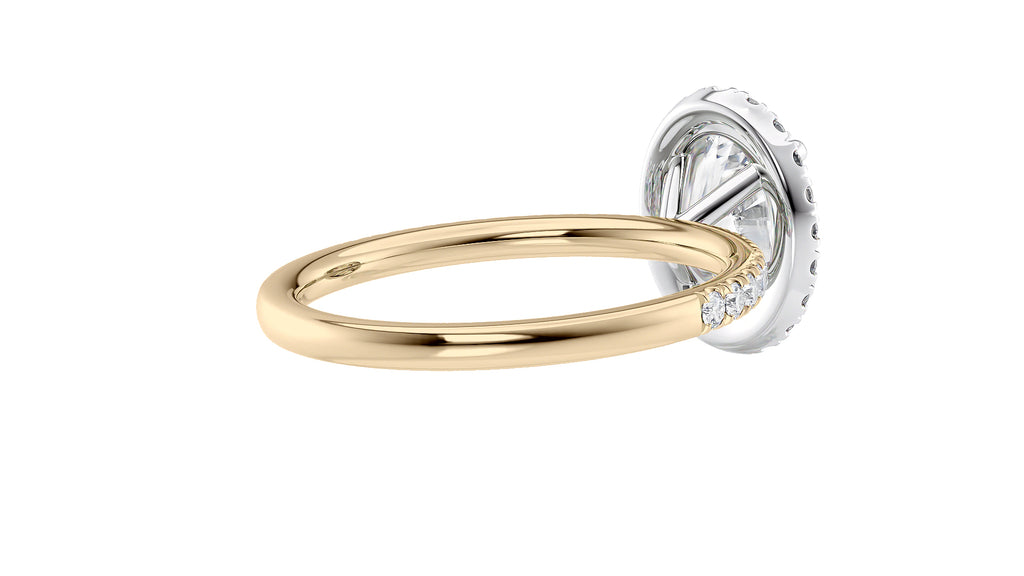Oval Halo Diamond Band Engagement Ring