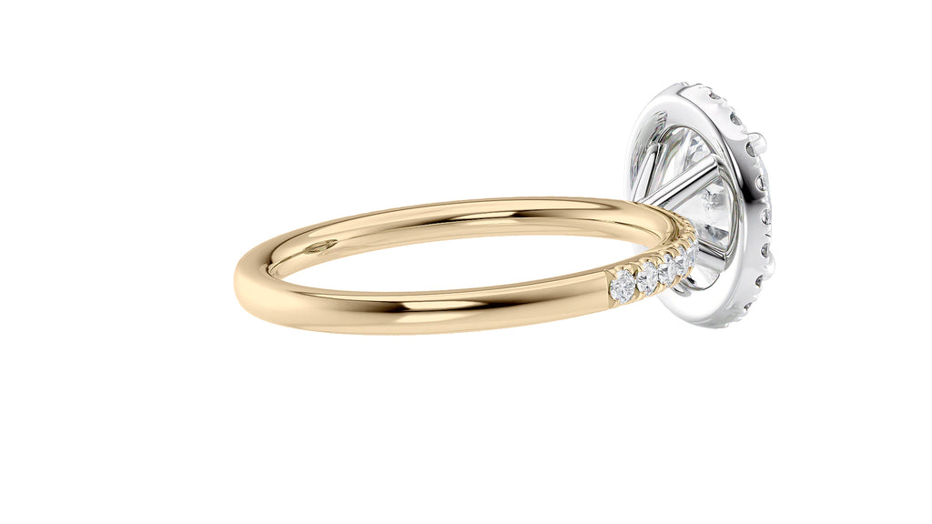 Oval Halo Diamond Band Engagement Ring