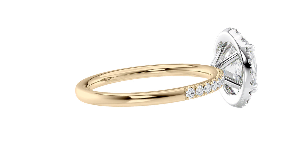 Oval Halo Diamond Band Engagement Ring