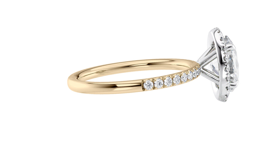 Oval Halo Diamond Band Engagement Ring