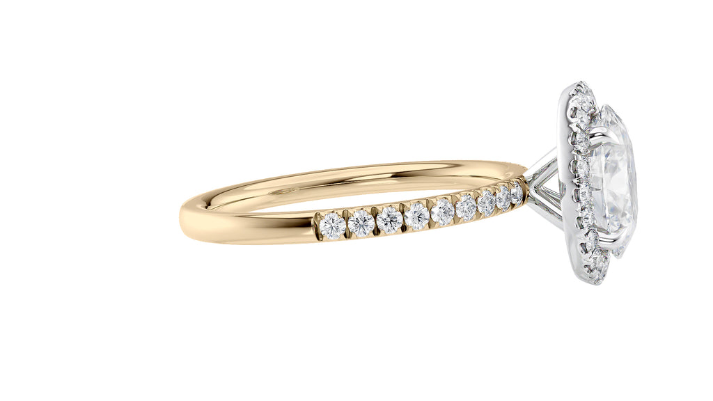 Oval Halo Diamond Band Engagement Ring