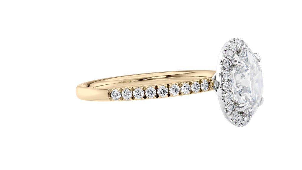 Oval Halo Diamond Band Engagement Ring