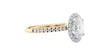 Oval Halo Diamond Band Engagement Ring