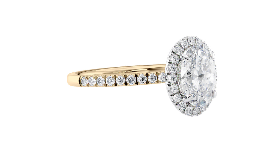 Oval Halo Diamond Band Engagement Ring