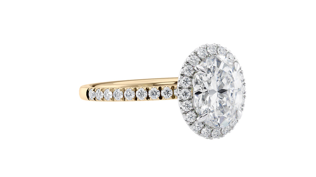 Oval Halo Diamond Band Engagement Ring
