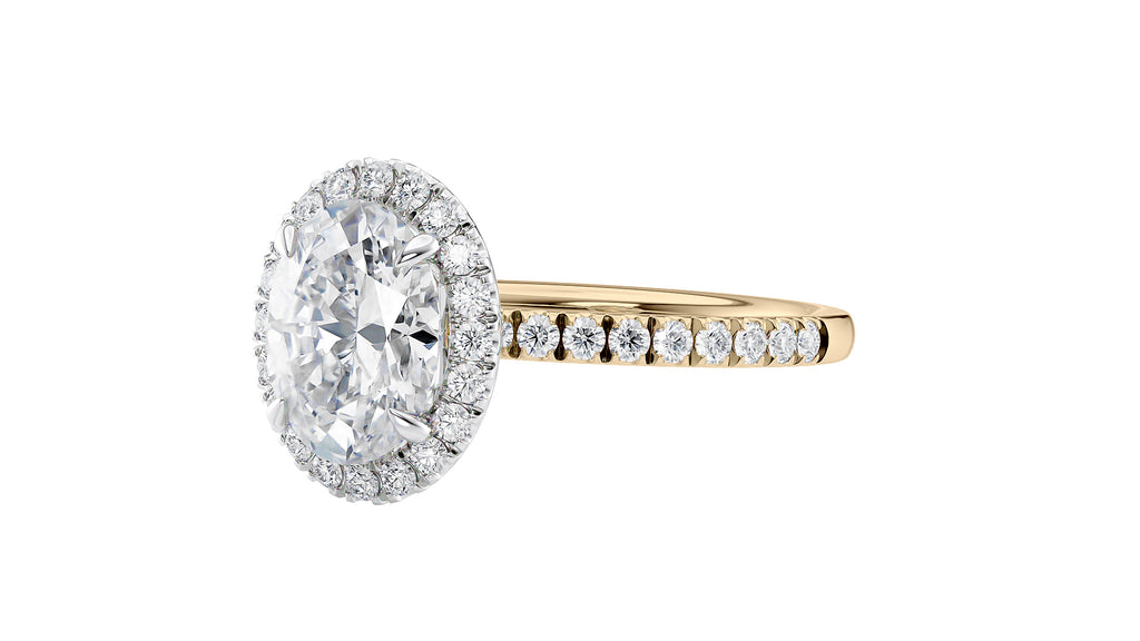 Oval Halo Diamond Band Engagement Ring