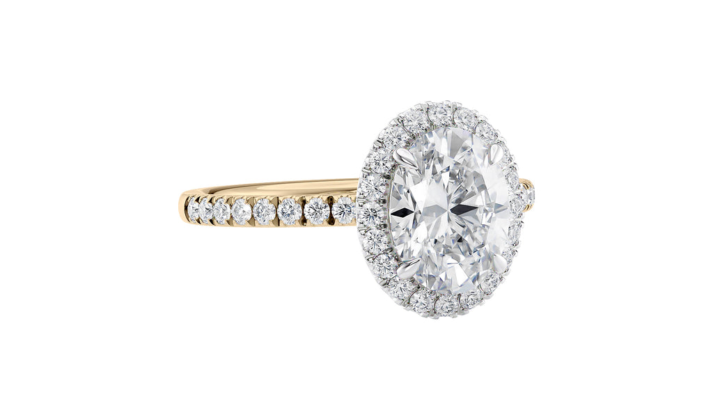 Oval Halo Diamond Band Engagement Ring