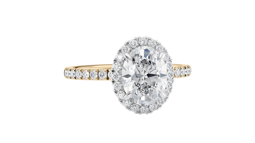 Oval Halo Diamond Band Engagement Ring