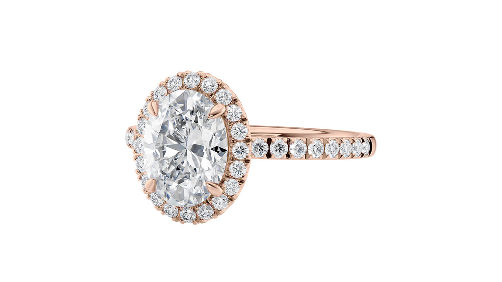 Oval Halo Diamond Band Engagement Ring
