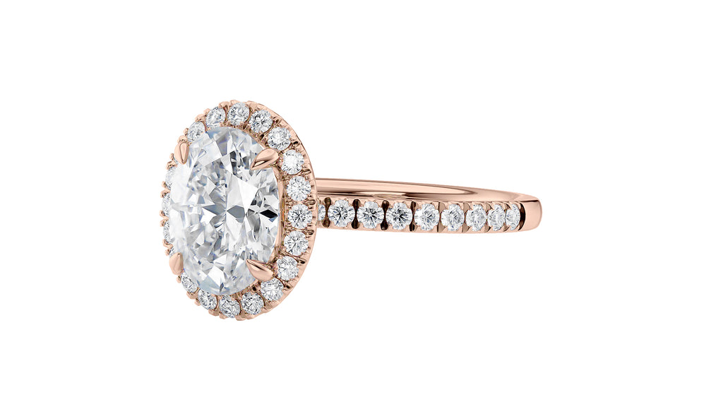 Oval Halo Diamond Band Engagement Ring