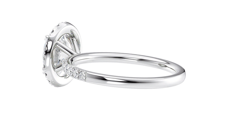 Oval Halo Diamond Band Engagement Ring