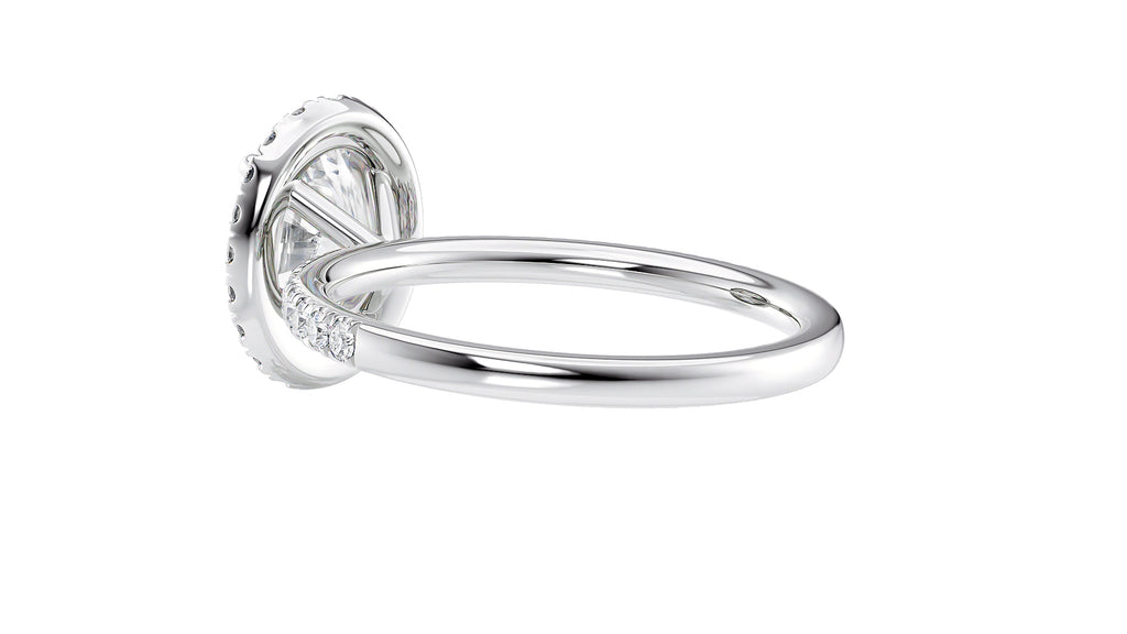 Oval Halo Diamond Band Engagement Ring