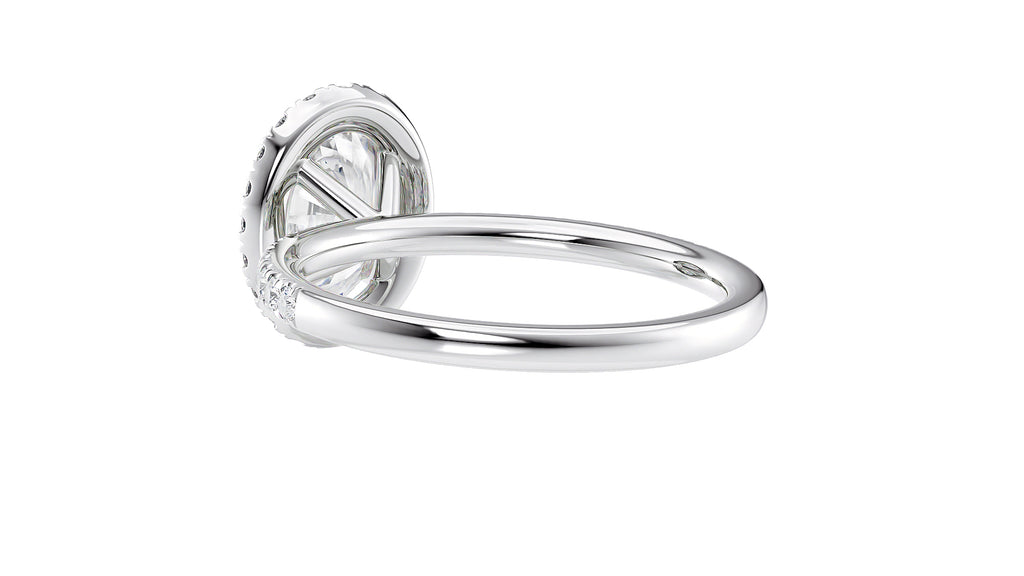 Oval Halo Diamond Band Engagement Ring