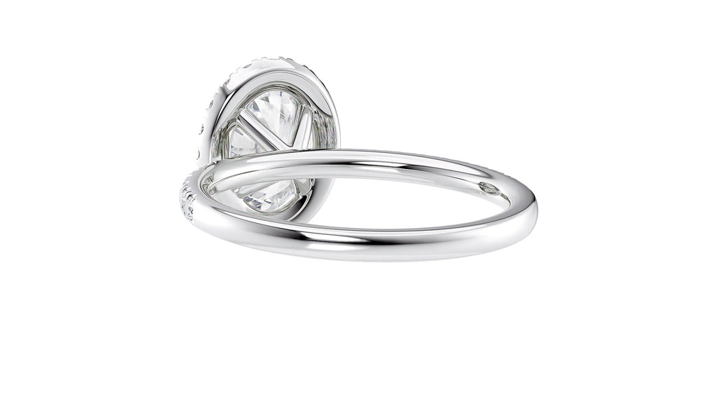 Oval Halo Diamond Band Engagement Ring