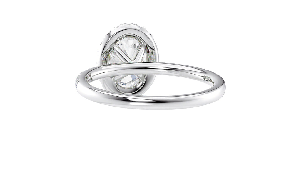 Oval Halo Diamond Band Engagement Ring