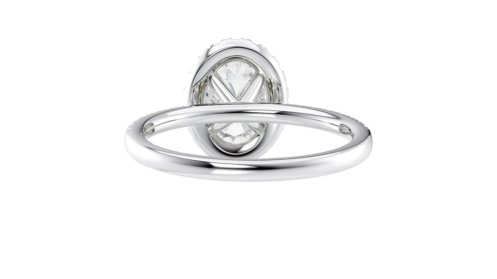 Oval Halo Diamond Band Engagement Ring