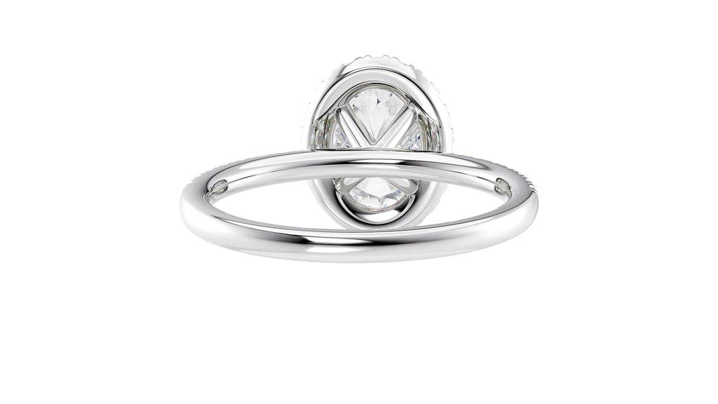 Oval Halo Diamond Band Engagement Ring