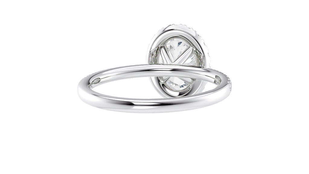 Oval Halo Diamond Band Engagement Ring