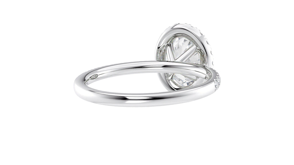 Oval Halo Diamond Band Engagement Ring