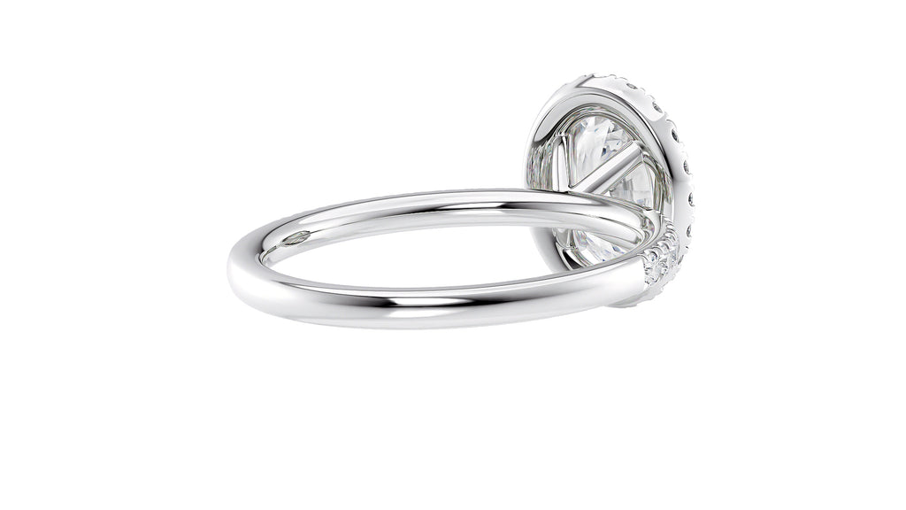 Oval Halo Diamond Band Engagement Ring