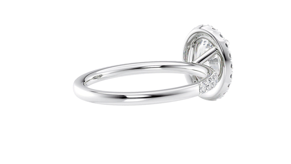Oval Halo Diamond Band Engagement Ring