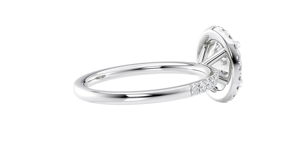 Oval Halo Diamond Band Engagement Ring
