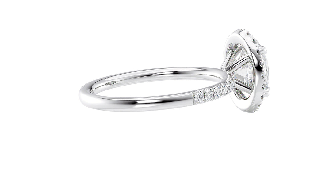 Oval Halo Diamond Band Engagement Ring