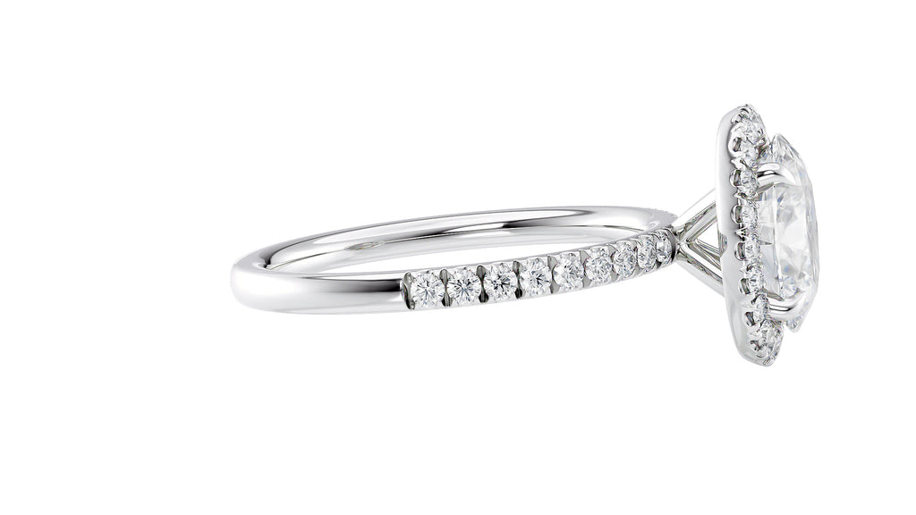 Oval Halo Diamond Band Engagement Ring