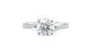 Round Solitaire Half Set Split Diamond Band Engagement Ring