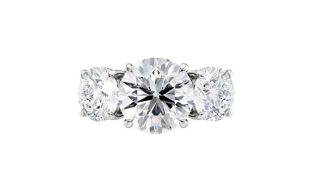 Round Trilogy 3 Stone Lab Grown Diamond Engagement Ring
