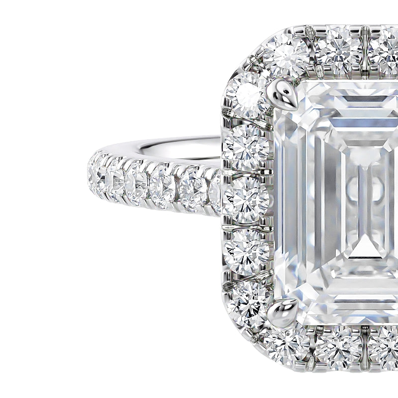 Laboratory grown diamond halo ring platinum - McGuire Diamonds