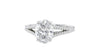 Oval Solitaire Split Diamond Band Engagement Ring