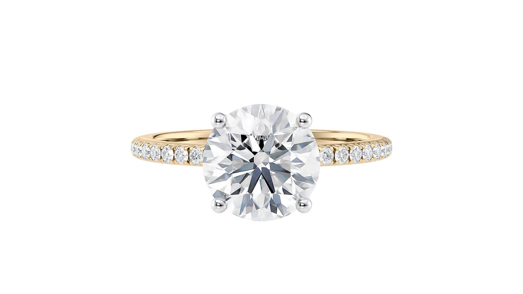 Round Solitaire Diamond Band Engagement Ring