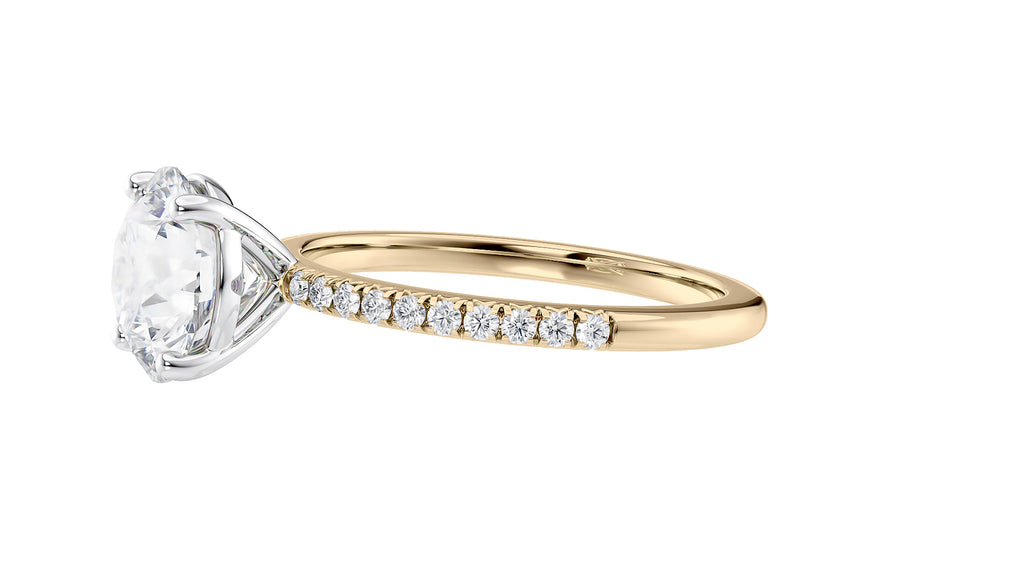 Round Solitaire Diamond Band Engagement Ring