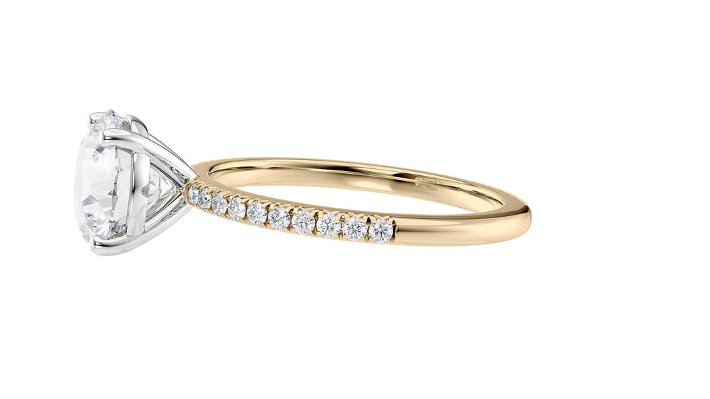 Round Solitaire Diamond Band Engagement Ring