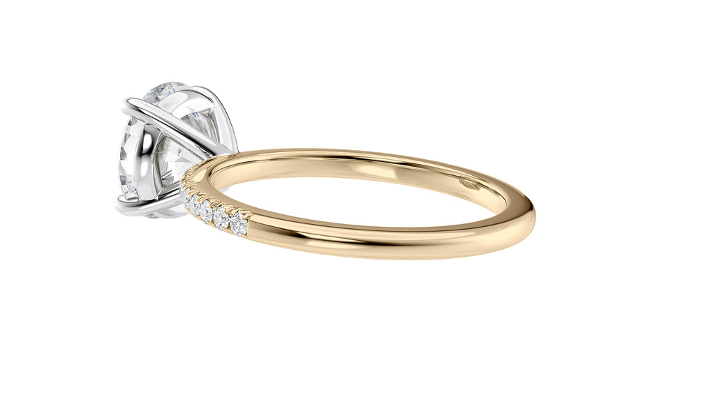 Round Solitaire Diamond Band Engagement Ring