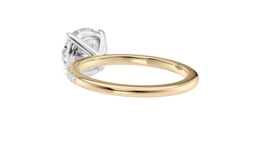 Round Solitaire Diamond Band Engagement Ring