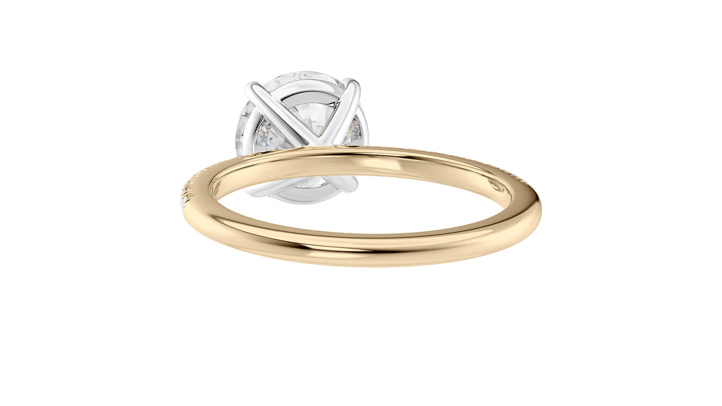 Round Solitaire Diamond Band Engagement Ring