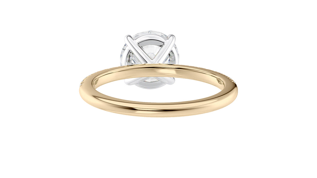 Round Solitaire Diamond Band Engagement Ring