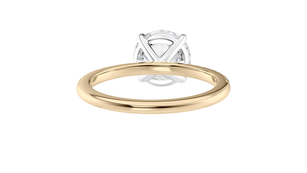 Round Solitaire Diamond Band Engagement Ring