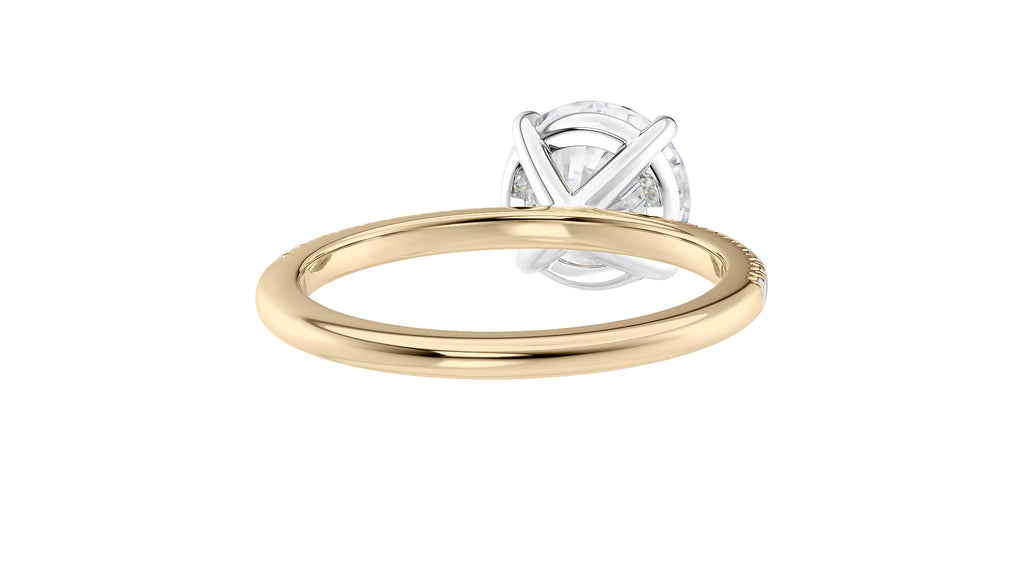 Round Solitaire Diamond Band Engagement Ring