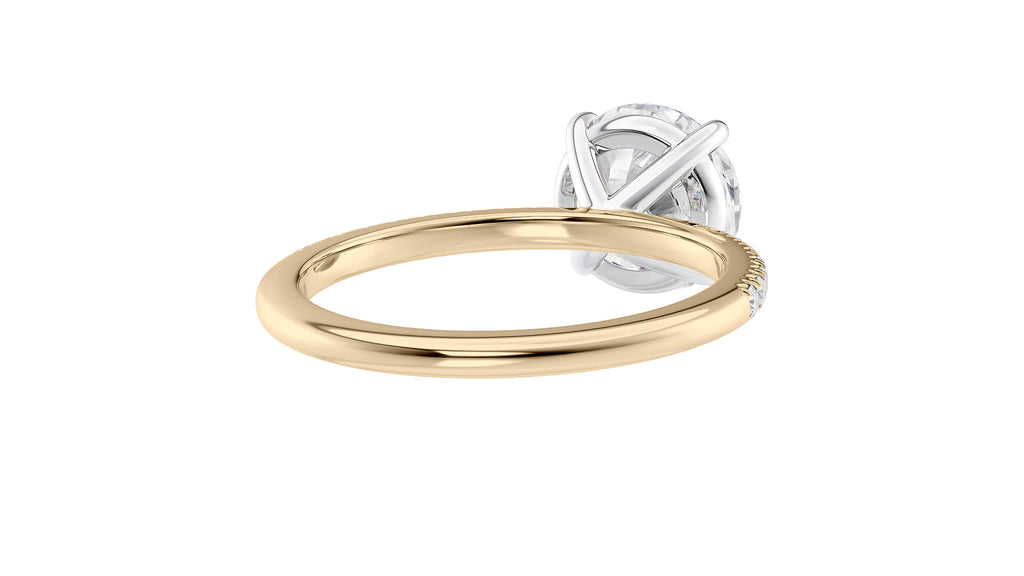 Round Solitaire Diamond Band Engagement Ring