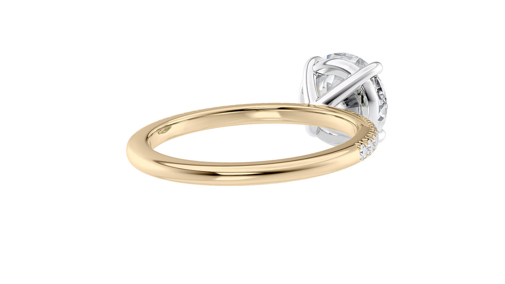 Round Solitaire Diamond Band Engagement Ring