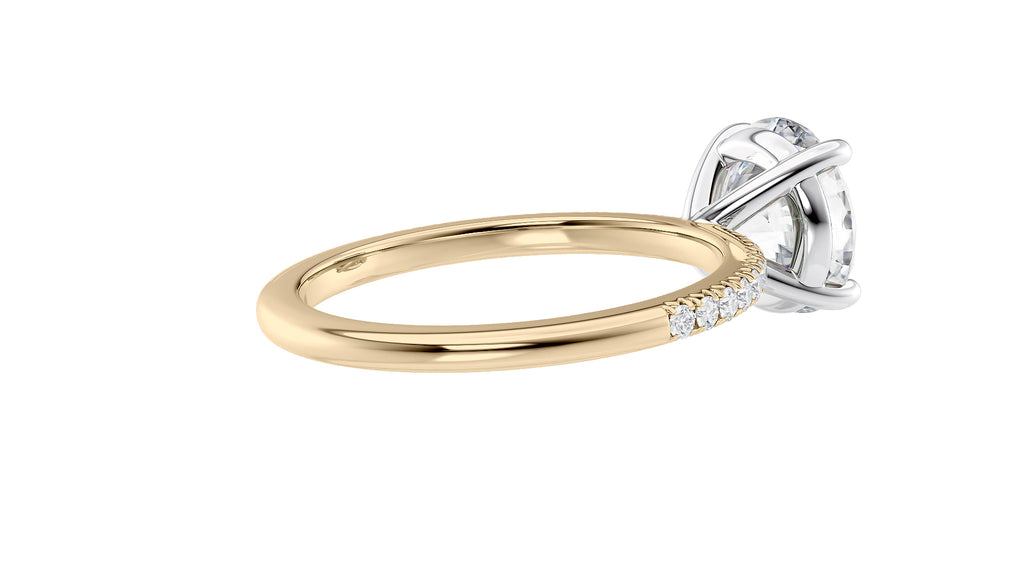 Round Solitaire Diamond Band Engagement Ring