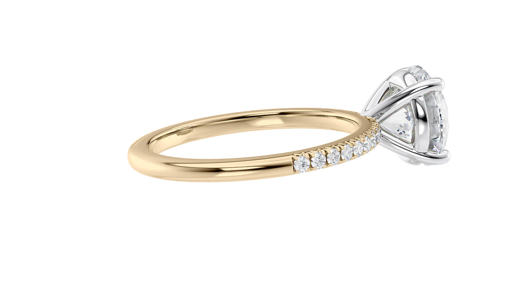 Round Solitaire Diamond Band Engagement Ring