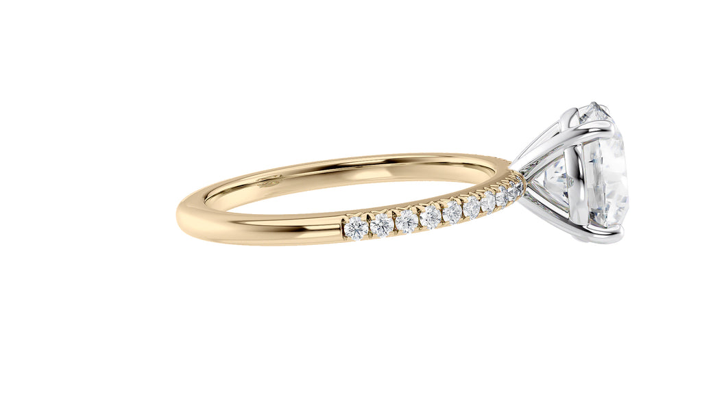 Round Solitaire Diamond Band Engagement Ring