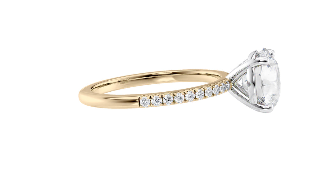 Round Solitaire Diamond Band Engagement Ring